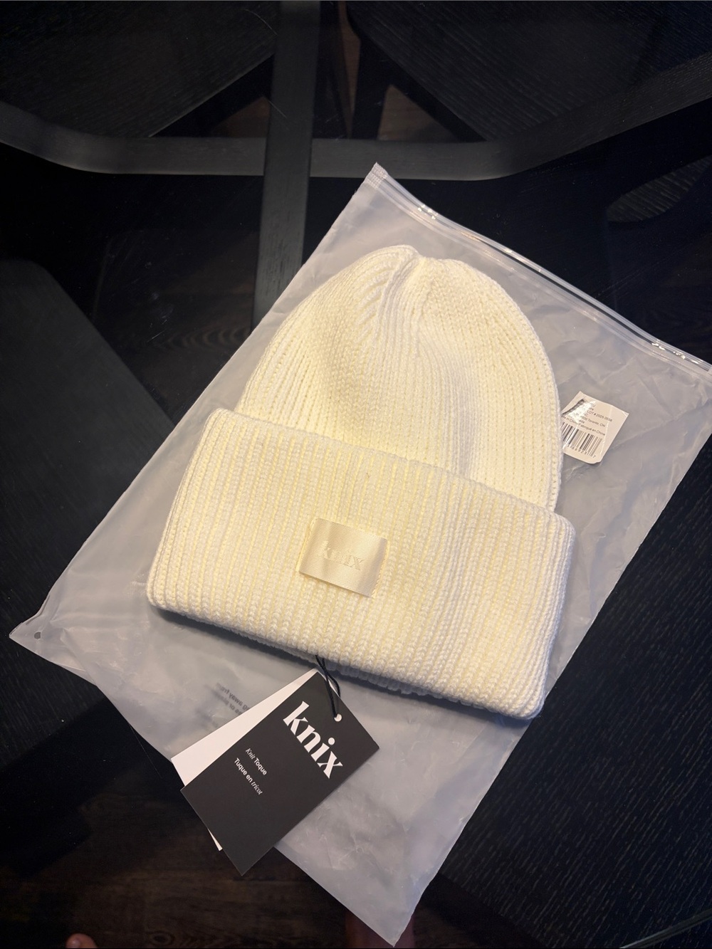 Knix Cream Ribbed Cuffed Beanie